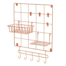 Load image into Gallery viewer, 8-Piece Wire Wall Grid with Storage Accessories, Copper