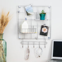 Load image into Gallery viewer, 8-Piece Wire Wall Grid with Storage Accessories, Chrome