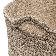 Load image into Gallery viewer, Set of 3 Nested Cotton Baskets with Handles, Champagne