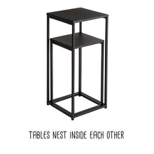 Load image into Gallery viewer, Set of 2 Square Side Tables, Black