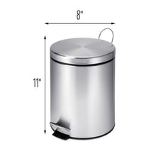 Load image into Gallery viewer, 5L Round Stainless Steel Trash Can