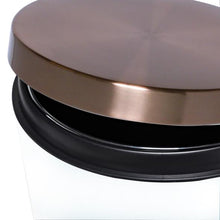 Load image into Gallery viewer, 30L & 3L Round Trash Can Set, White and Rose Gold