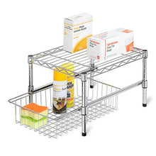 Load image into Gallery viewer, 15'' Cabinet Organizer With Basket and Adjustable Shelf