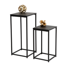 Load image into Gallery viewer, Set of 2 Square Side Tables, Black