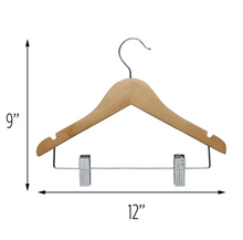 Load image into Gallery viewer, Kids Hanger with Clips, Maple