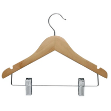 Load image into Gallery viewer, Kids Hanger with Clips, Maple