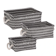 Load image into Gallery viewer, 3-Piece Zig Zag Baskets, Black
