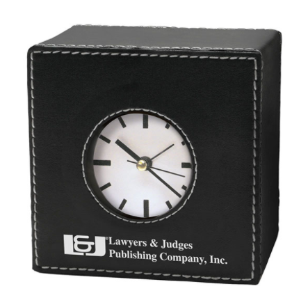 Leatherette Desk Clock