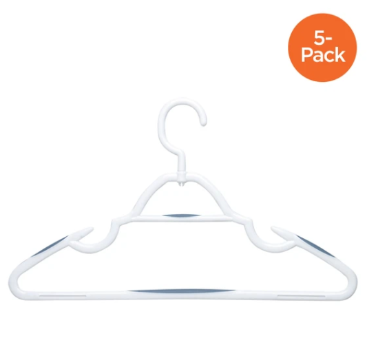 5-Pack Soft Touch Swivel Hangers, White