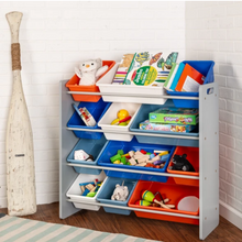 Load image into Gallery viewer, Kids Toy Storage Organizer with 12 Bins, Gray
