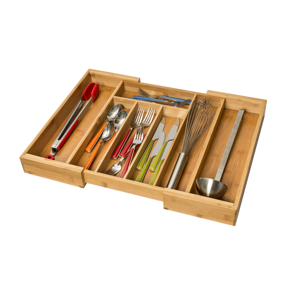 Expandable Bamboo Kitchen Drawer Organizer