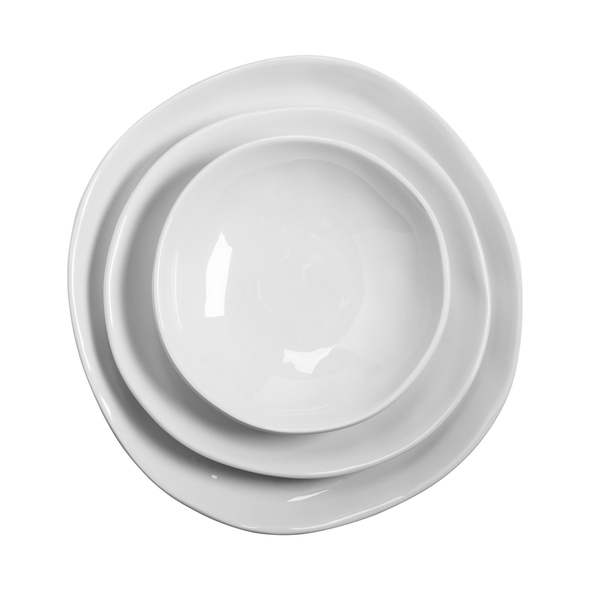 3-Piece White Melamine Dinnerware Set