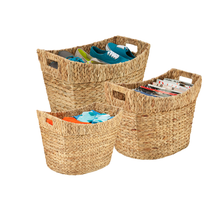 Load image into Gallery viewer, 3-Piece Large Nesting Hyacinth Baskets
