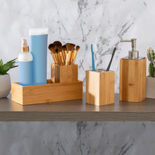 Load image into Gallery viewer, 3-Piece Bamboo Bathroom Countertop Storage Set
