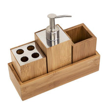 Load image into Gallery viewer, 3-Piece Bamboo Bathroom Countertop Storage Set
