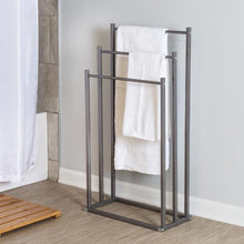 Load image into Gallery viewer, 3-Tier Steel Bathroom Towel Rack, Grey
