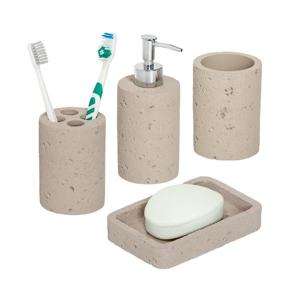 4-Piece Bathroom Accessories Set, Natural