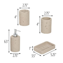 Load image into Gallery viewer, 4-Piece Bathroom Accessories Set, Natural
