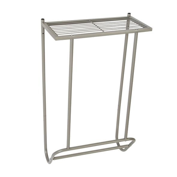 Steel Wall-Mounted Bathroom Towel Holder with Shelf