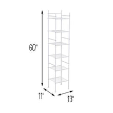 Load image into Gallery viewer, 6-Tier White Bathroom Storage Shelving Unit

