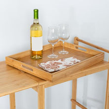 Load image into Gallery viewer, 38-Inch Rolling Bamboo Kitchen Cart
