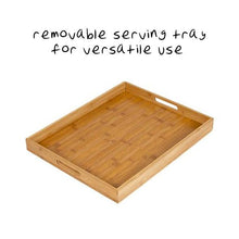 Load image into Gallery viewer, 38-Inch Rolling Bamboo Kitchen Cart
