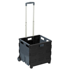 Load image into Gallery viewer, Fold-Up Rolling Storage Cart with Handle, Gray
