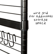 Load image into Gallery viewer, 65-Inch Bakers Rack with Cutting Board and Hanging Storage, Black
