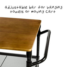 Load image into Gallery viewer, 36-Inch Kitchen Storage Cart with Wheels, Drawers and Handle, Black
