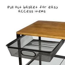 Load image into Gallery viewer, 36-Inch Kitchen Storage Cart with Wheels, Drawers and Handle, Black
