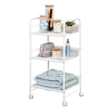 Load image into Gallery viewer, 3-Shelf Rolling Wire Cart, White
