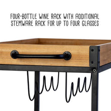 Load image into Gallery viewer, Industrial Rolling Bar Cart with Removable Serving Tray
