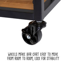 Load image into Gallery viewer, Industrial Rolling Bar Cart with Removable Serving Tray
