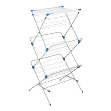 Load image into Gallery viewer, 3-Tier Folding Metal Clothes Drying Rack with Mesh Top
