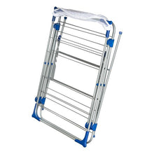 Load image into Gallery viewer, 3-Tier Folding Metal Clothes Drying Rack with Mesh Top
