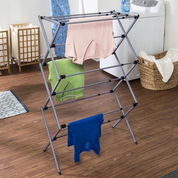 Expandable Knockdown Drying Rack, Silver