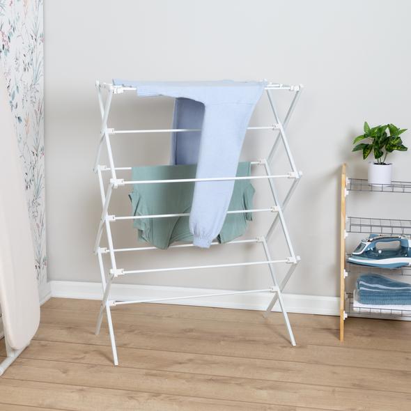 Collapsible Clothes Drying Rack, White