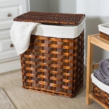 Load image into Gallery viewer, 7-Piece Wicker Hamper and Bath Combo Set, Chocolate Brown
