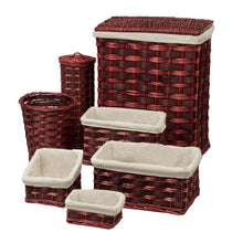 Load image into Gallery viewer, 7-Piece Wicker Hamper and Bath Combo Set, Chocolate Brown
