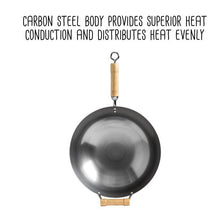 Load image into Gallery viewer, Joyce Chen Classic Series 14-Inch Round Bottom Carbon Steel Wok with Birch Handles
