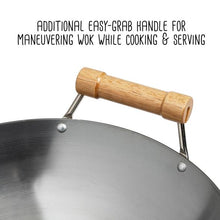 Load image into Gallery viewer, Joyce Chen Classic Series 14-Inch Round Bottom Carbon Steel Wok with Birch Handles
