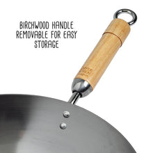 Load image into Gallery viewer, Joyce Chen Classic Series 14-Inch Round Bottom Carbon Steel Wok with Birch Handles
