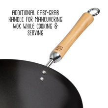 Load image into Gallery viewer, Joyce Chen Classic Series Carbon Steel Nonstick Wok Set with Lid and Birch Handles, 4 Pieces
