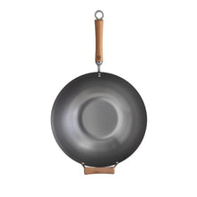Load image into Gallery viewer, Joyce Chen Classic Series Uncoated Carbon Steel Wok Set with Lid and Birch Handles, 4 Pieces
