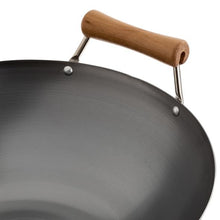 Load image into Gallery viewer, Joyce Chen Classic Series Uncoated Carbon Steel Wok Set with Lid and Birch Handles, 4 Pieces

