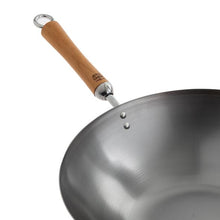 Load image into Gallery viewer, Joyce Chen Classic Series Uncoated Carbon Steel Wok Set with Lid and Birch Handles, 4 Pieces
