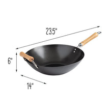 Load image into Gallery viewer, Joyce Chen Classic Series Carbon Steel Nonstick Wok Set with Lid and Birch Handles, 4 Pieces
