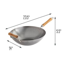 Load image into Gallery viewer, Joyce Chen Classic Series 14-Inch Carbon Steel Wok with Birch Handles
