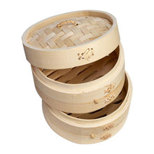 Load image into Gallery viewer, Joyce Chen 3-Tier Bamboo 6-Inch Steamer Baskets
