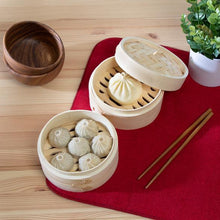 Load image into Gallery viewer, Joyce Chen 3-Tier Bamboo 6-Inch Steamer Baskets
